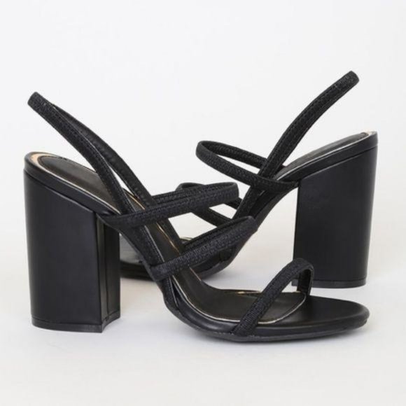 Strappy Block Heel Sandals in Black - Picture 5 of 8